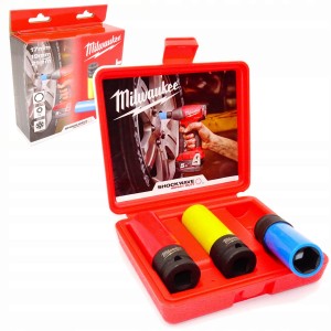 Milwaukee  Zestaw nasadek udarowych 1/2" długie 3 szt DO KÓŁ 17 19 21mm