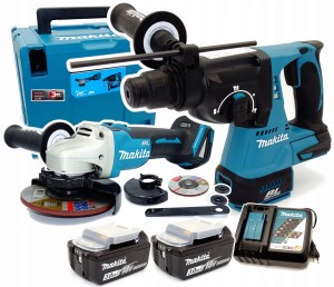 Makita DLX2125FJ1 Combo DHR242RFJ DGA504ZJ Zestaw 18V LXT 2x3Ah