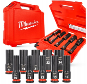 Zestaw nasadek udarowych długich Milwaukee 1/2″ 10 szt. 4932480457