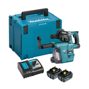 Makita młotowiertarka DHR243RTJW Aku 18V LXT 2x5Ah 2,0 J z odsysaczem DX07