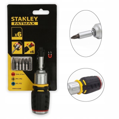 Wkrętak Grzechotka z bitami Stanley FATMAX FMHT0-62688 7el ZESTAW PH PZ SL