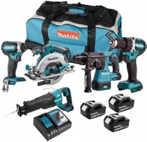Makita DLX5032T Zestaw COMBO 5 Narzędzi DDF484 DTD153 DHR242 DHS680 DJR187 3x5Ah