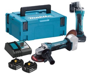 Makita DGA452RFJ Szlifierka Kątowa Akumulatorowa 115mm 18V LXT Zestaw 2x3Ah