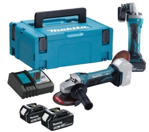 Makita DGA452RTJ Szlifierka Kątowa Akumulatorowa 115mm 18V LXT Zestaw 2x5Ah
