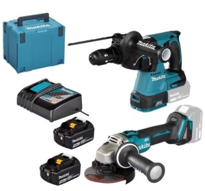 Makita DLX2125TJ1 Combo DHR242RTJ DGA504ZJ Zestaw 18V LXT 2x5Ah