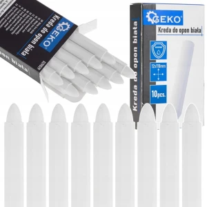 GEKO G29029 – kreda wodoodporna do opon, biała 12×110 mm (zestaw 10 szt.)
