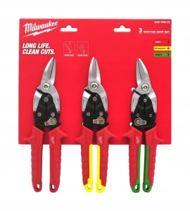 Milwaukee 4932499020 – nożyce do cięcia blachy 3 szt. (lewe + prawe + proste)