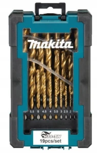 Makita D-72229 – Wiertła Tytanowe HSS-TiN do Metalu 1–10 mm | 19 szt.