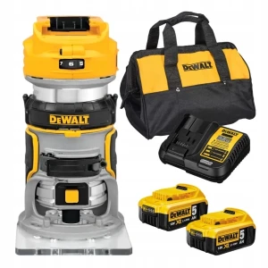 DeWALT DCW600P2 – Frezarka Krawędziowa 18V XR 8 mm + 1/4" | Regulacja | 2x5,0Ah