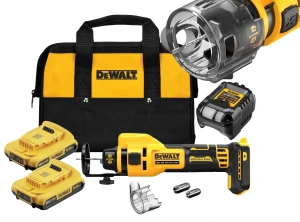 DeWalt DCE555D2 Akumulatorowa frezarka wycinarka do płyt G-K 18V 3.2-6,4mm Zestaw 2x2Ah