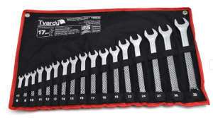 Zestaw kluczy płasko-oczkowych 17el. 8-32mm CRV-CS