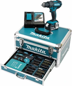 Makita DHP482RF1X9 Wkrętarka udarowa LXT 18V 62Nm Zestaw 1x3Ah  Wiertła Bity 