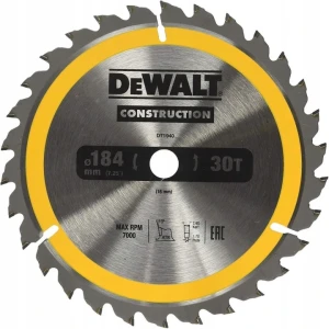 DeWALT DT1940 – tarcza do cięcia drewna i płyt 184 × 16 mm 30 zębów