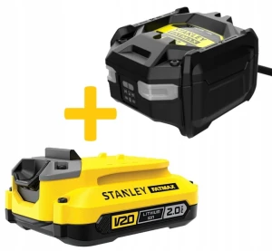 STANLEY SFMCB10 + SFMCB202 – ładowarka 1.25A 18V V20 i akumulator Li-Ion 2.0Ah