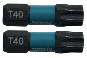 Makita B-63703 – bity udarowe Torx T40 25 mm IMPACT BLACK 2 szt. | Profesjonalne końcówki do zakrętarki