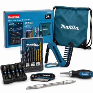 Makita E-30053 – zestaw akcesoriów 29 elementów | Bity Impact Black, nasadki, wiertła, grzechotka i torba