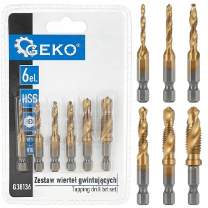 Geko G38136 Zestaw wierteł gwintujących HSS M3–M10 6 elementów HEX