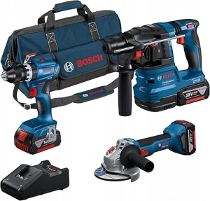 Bosch Professional 18V Zestaw GSB 18V-45 + GBH 18V-22 + GWS 18V-8 3x4Ah 0615A5007U