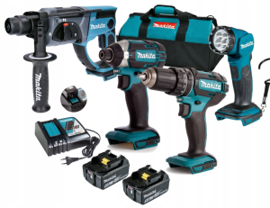 Makita Zestaw Combo DHP482 DHR202 DTD152 DML815 2x5Ah