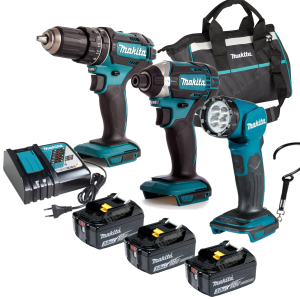 Makita Zestaw Combo 18V DHP482 DTD152 DML815 3x3ah